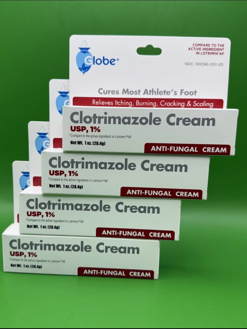 4-Pack Anti-Fungal Cream for Athletes Foot 1% 1oz Tube